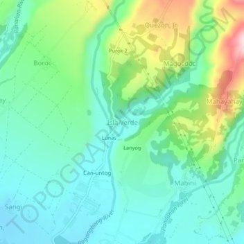 Topografische Karte Isla Verde, Höhe, Relief