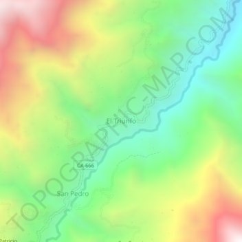 Topografische Karte El Triunfo, Höhe, Relief