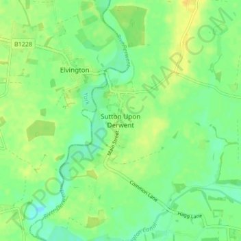 Topografische Karte Sutton Upon Derwent, Höhe, Relief