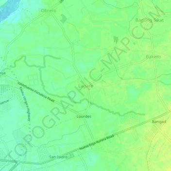 Topografische Karte Lagare, Höhe, Relief