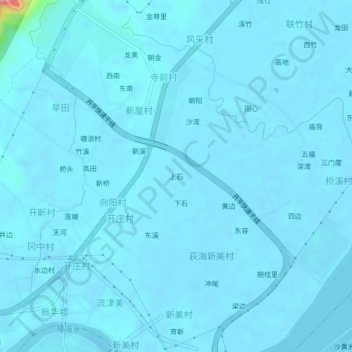 Topografische Karte Shangshi, Höhe, Relief