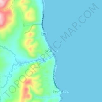 Topografische Karte Panalipan, Höhe, Relief