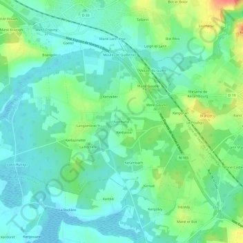 Topografische Karte Kermarie, Höhe, Relief