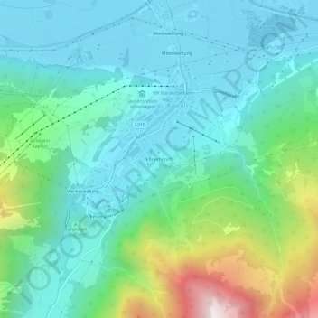 Topografische Karte Eßreithdörfl, Höhe, Relief
