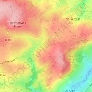 Topografische Karte Le Saussey, Höhe, Relief