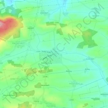 Topografische Karte Hürm, Höhe, Relief