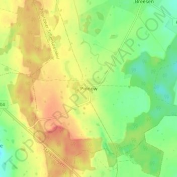Topografische Karte Pinnow, Höhe, Relief