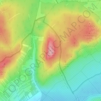 Topografische Karte Zeilerberg, Höhe, Relief