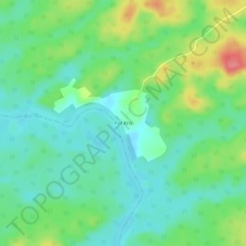 Topografische Karte Pot Kro, Höhe, Relief