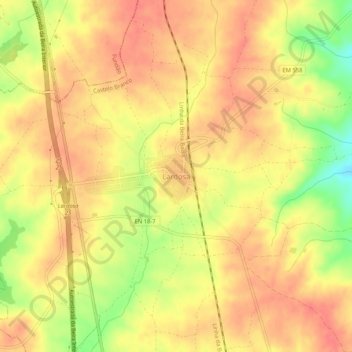 Topografische Karte Lardosa, Höhe, Relief