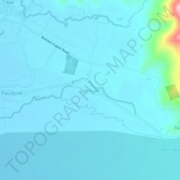 Topografische Karte San Juan, Höhe, Relief
