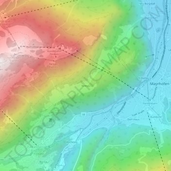Topografische Karte Astegg, Höhe, Relief