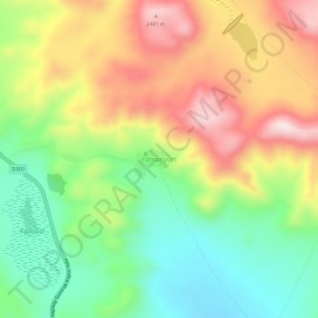Topografische Karte Yamanyurt, Höhe, Relief