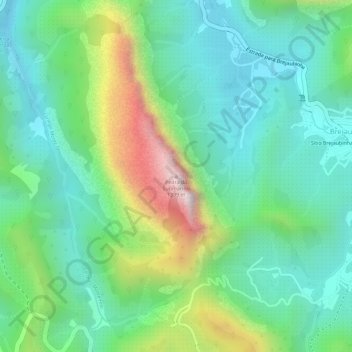 Topografische Karte Pedra do Submarino, Höhe, Relief