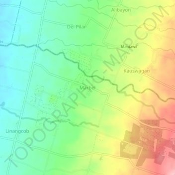 Topografische Karte Marbel, Höhe, Relief