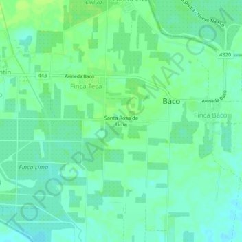 Topografische Karte Santa Rosa de Lima, Höhe, Relief