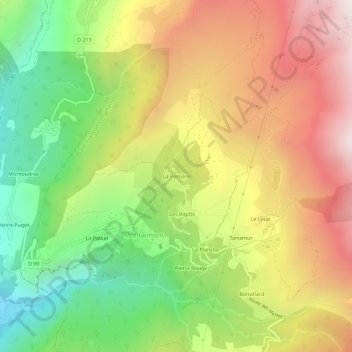 Topografische Karte La Perrière, Höhe, Relief