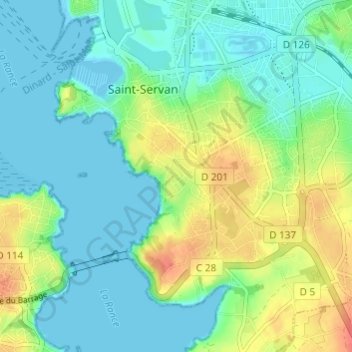 Topografische Karte Le Rosais, Höhe, Relief