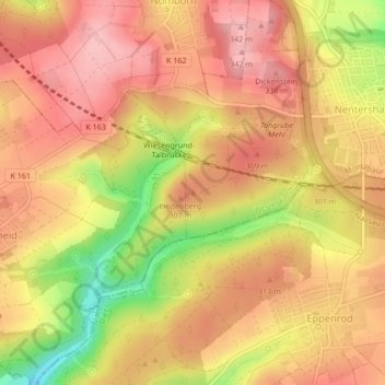 Topografische Karte Lindenberg, Höhe, Relief