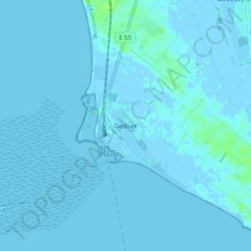 Topografische Karte Gedser, Höhe, Relief