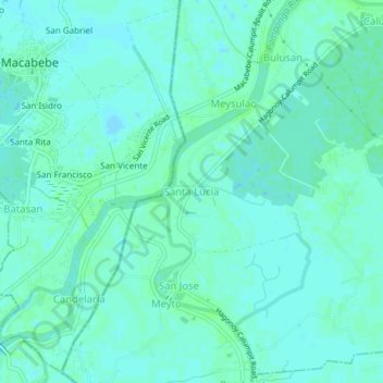 Topografische Karte Santa Lucia, Höhe, Relief