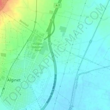 Topografische Karte Campellos, Höhe, Relief