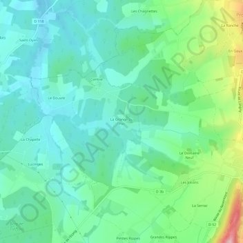 Topografische Karte La Grange du Pin, Höhe, Relief