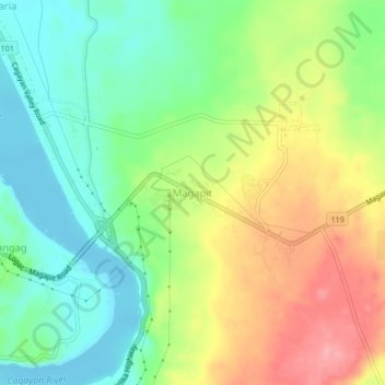 Topografische Karte Magapit, Höhe, Relief