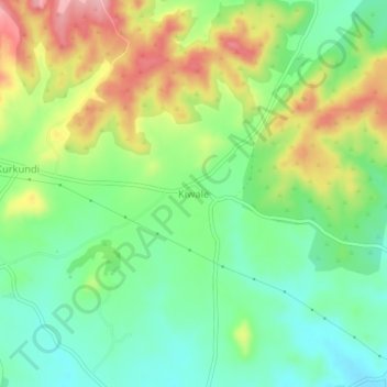 Topografische Karte Kiwale, Höhe, Relief