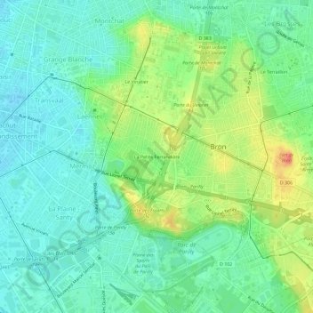 Topografische Karte La Petite Ferrandière, Höhe, Relief
