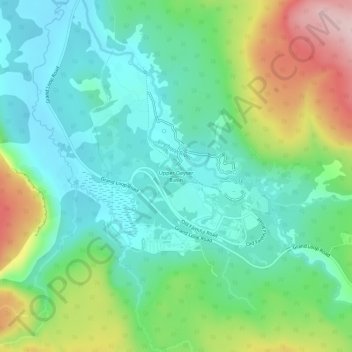 Topografische Karte Upper Geyser Basin, Höhe, Relief