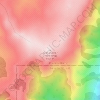 Topografische Karte Kaimanawa / Three Kings, Höhe, Relief