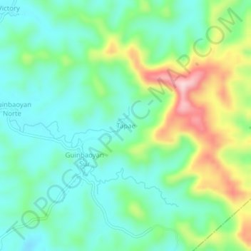 Topografische Karte Tapae, Höhe, Relief