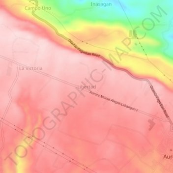 Topografische Karte Libertad, Höhe, Relief
