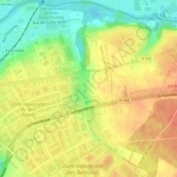 Topografische Karte Les Robinettes, Höhe, Relief
