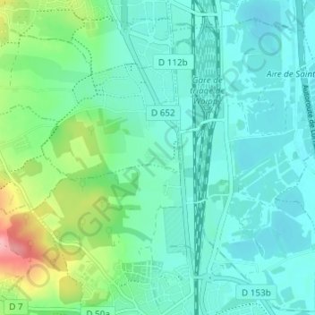 Topografische Karte Sainte-Anne, Höhe, Relief