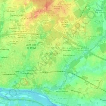 Topografische Karte Clos de la Gerberie, Höhe, Relief