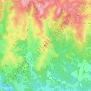 Topografische Karte Artix, Höhe, Relief