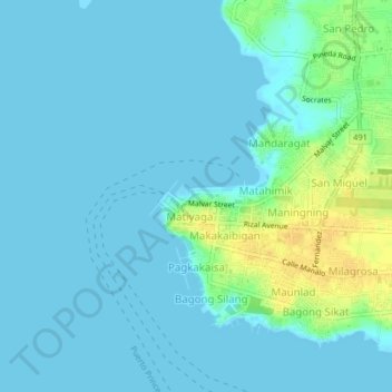 Topografische Karte Bagong Pag-asa, Höhe, Relief