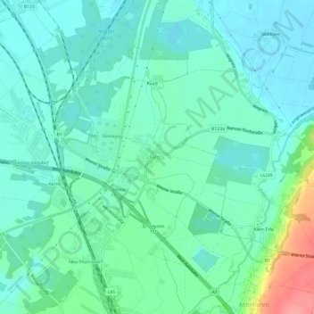 Topografische Karte Rems, Höhe, Relief