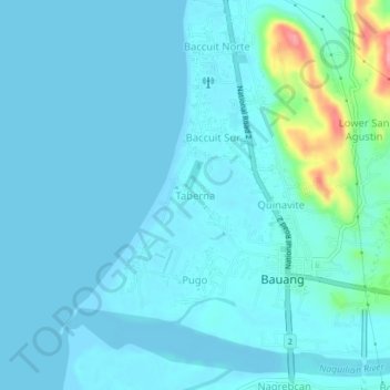 Topografische Karte Taberna, Höhe, Relief