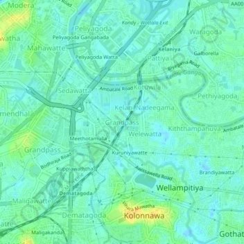 Topografische Karte Grandpass, Höhe, Relief