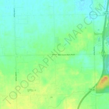 Topografische Karte Rankin, Höhe, Relief