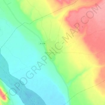 Topografische Karte Belver de Cinca, Höhe, Relief
