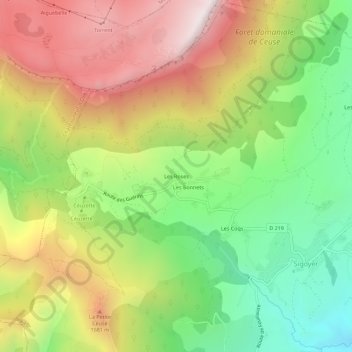 Topografische Karte Les Roses, Höhe, Relief