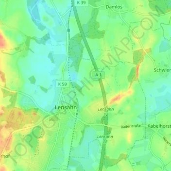 Topografische Karte Brunskrug, Höhe, Relief