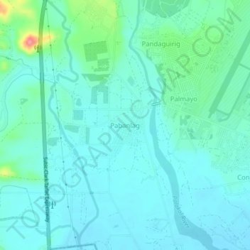 Topografische Karte Pabanlag, Höhe, Relief