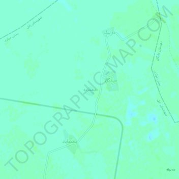 Topografische Karte دهمرده, Höhe, Relief