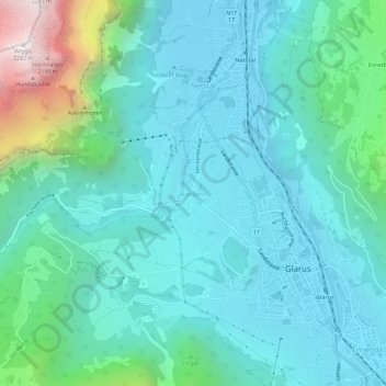Topografische Karte Riedern, Höhe, Relief