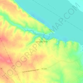 Topografische Karte Lakewood Harbor, Höhe, Relief